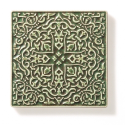 grave 100x100x7mm green-brown