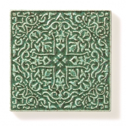 grave 100x100x7mm green-turquoise