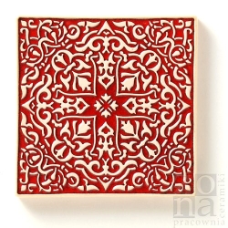 grave 100x100x7mm red